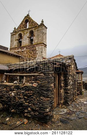 Urban Autumn Landscape In One Of Black Cities Of Spain  El Muyo