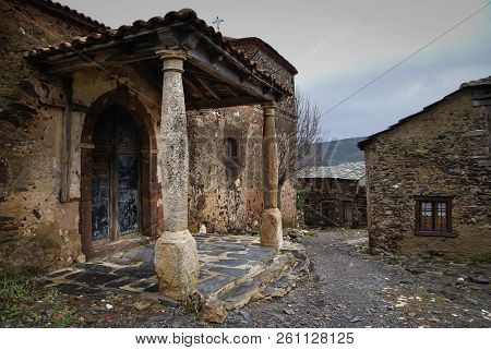Urban Autumn Landscape In One Of Black Cities Of Spain  El Muyo