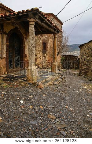 Urban Autumn Landscape In One Of Black Cities Of Spain  El Muyo