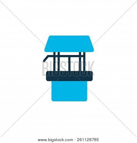 Draw Well Icon Colored Symbol. Premium Quality Isolated Wellspring Element In Trendy Style.