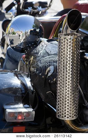 Teil des Motorrad im freien