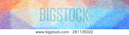 Illustration Of Blue And Orange Impressionist Pointlilism Background, Abstract Paint