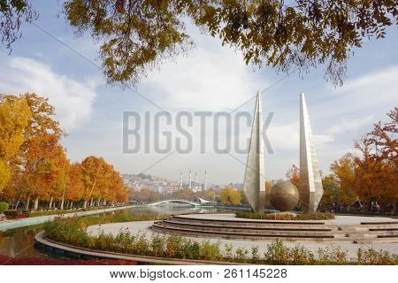 Ankara, Capital City of Turkey - Youth Park (Genclik Parki) in autumn 