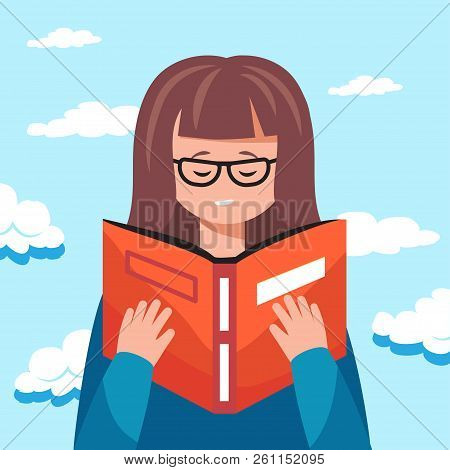 Cute Woman Reading A Book2 Educational Concept