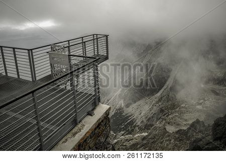 Lomnicky Stit, Slovakia - Septebmber 23: Empty Lookout On Peak Lomnicky Stit In High Tatras Mountain