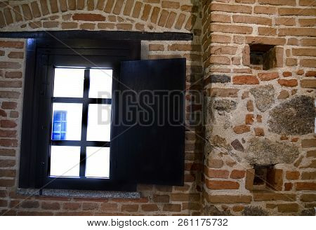 Window Of A Pub Photographed Taken Against The Light