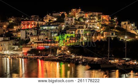 Bali Village Beaytiful Night Landscape, Crete Greece