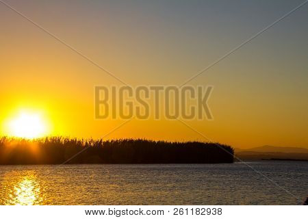 Sailing At Sunset In The Lagoon 