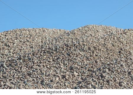 Breakstone Background. Road Gravel. Gravel Texture. Crushed Gravel Background. Piles Of Limestone Ro