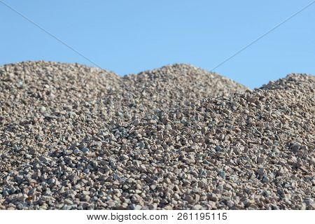 Breakstone Background. Road Gravel. Gravel Texture. Crushed Gravel Background. Piles Of Limestone Ro