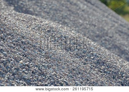 Breakstone Background. Road Gravel. Gravel Texture. Crushed Gravel Background. Piles Of Limestone Ro