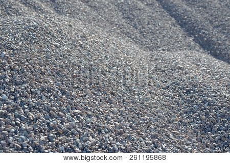 Breakstone Background. Road Gravel. Gravel Texture. Crushed Gravel Background. Piles Of Limestone Ro
