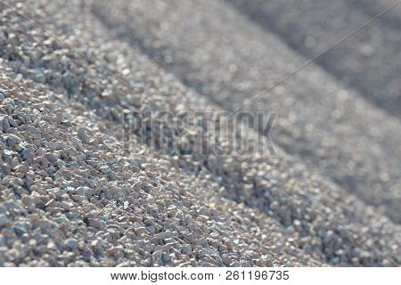 Breakstone Background. Road Gravel. Gravel Texture. Crushed Gravel Background. Piles Of Limestone Ro