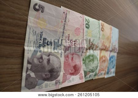 Turkish Lira Banknote. Turkish Lira Try Or Tl.