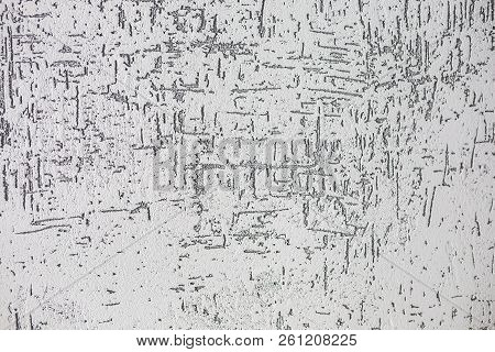 Gray Decorative Bark Beetle Bug Plaster Texture With Imitation Of Trunk With Trace For Modern Loft I