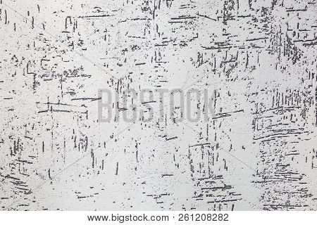 Gray Decorative Bark Beetle Bug Plaster Texture With Imitation Of Trunk With Trace For Modern Loft I