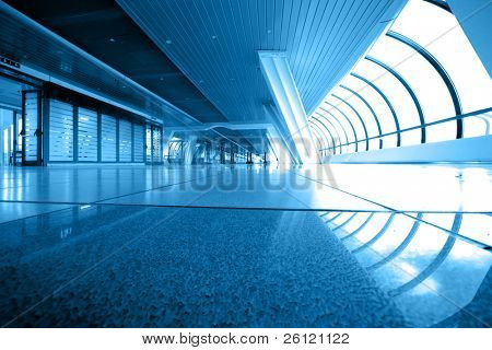 interior de negócios em azul