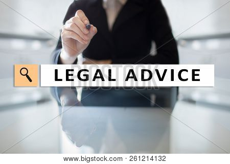 Legal Advice Ext On Virtual Screen. Consulting. Attorney At Law. Lawyer, Business And Finance Concep