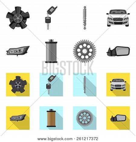 Vector Design Of Auto And Part Symbol. Set Of Auto And Car Stock Symbol For Web.