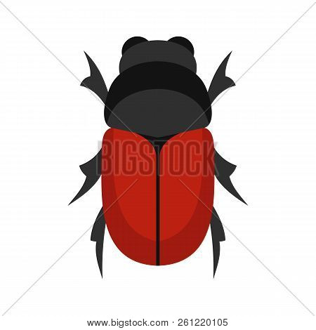 Maybug Icon In Flat Style Isolated On White Background Illustration