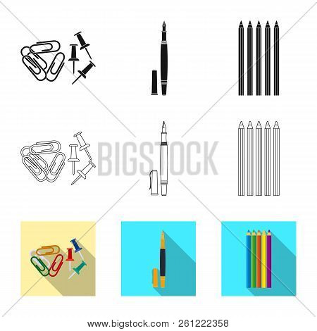 Isolated Object Of Office And Supply Logo. Set Of Office And School Stock Vector Illustration.
