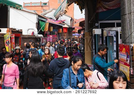 16 February 2018, Lukang Changhua Taiwan : Lugang Old Street Streetview In Lukang Taiwan