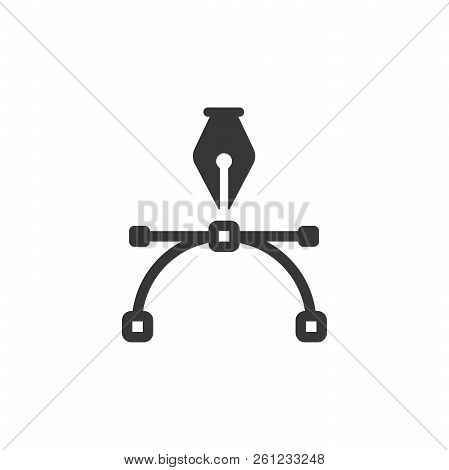 Pen Tool Anchor Point Icon. Vector Flat Glyph Illustration