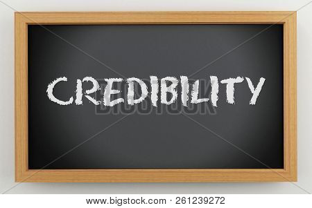 3D Chalkboard With Credibility Text