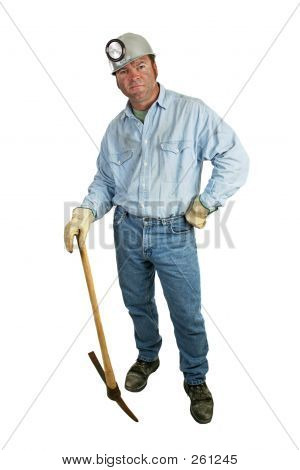 คนขุดแร่ถ่านหิน - พิงบน Pickax