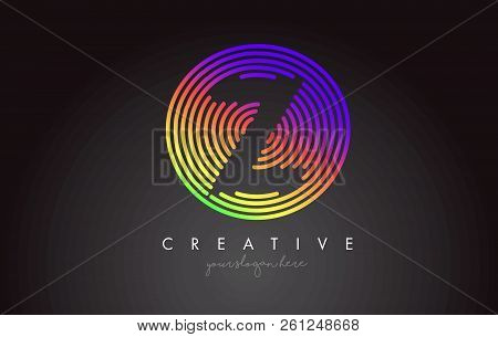Y Letter Logo Design With Colorful Rainbow Circular Shapes. Vigrant Circle Letter Logo Vector Illust