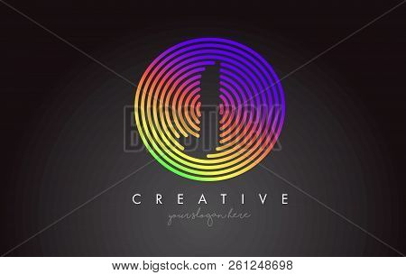 J Letter Logo Design With Colorful Rainbow Circular Shapes. Vigrant Circle Letter Logo Vector Illust