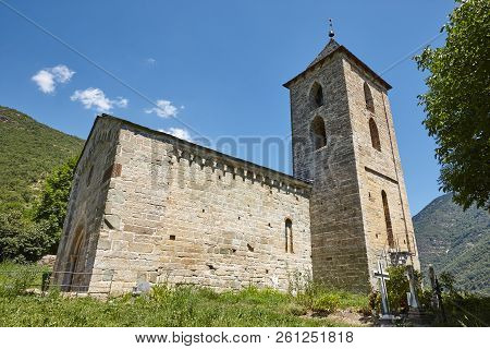 Spanish Romanesque Art. Lassumpcion De Coll Church. Boi Valley