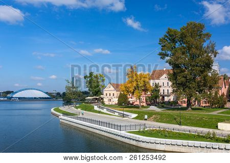 Traetskae Pradmestse (Trinity Suburb) - historical center of Minsk, Belarus