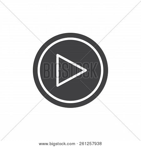 Play Button Vector Icon. Filled Flat Sign For Mobile Concept And Web Design. Video Play Simple Solid