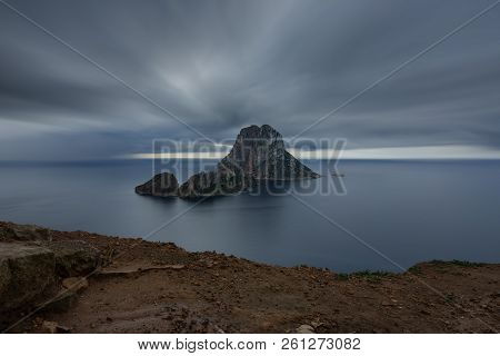 Clouds Over The Mysterious Island Of Es Vedra, Ultra Long Exposure