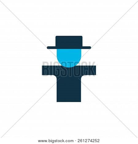 Scarecrow Icon Colored Symbol. Premium Quality Isolated Bugaboo Element In Trendy Style.