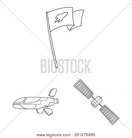 Vector Design Of Mars And Space Logo. Set Of Mars And Planet Vector Icon For Stock.