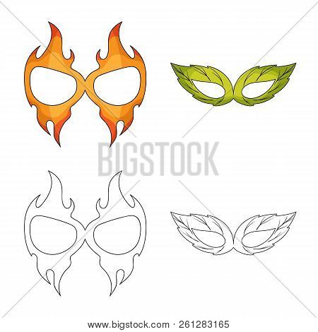 Vector Design Of Hero And Mask Icon. Set Of Hero And Superhero Vector Icon For Stock.