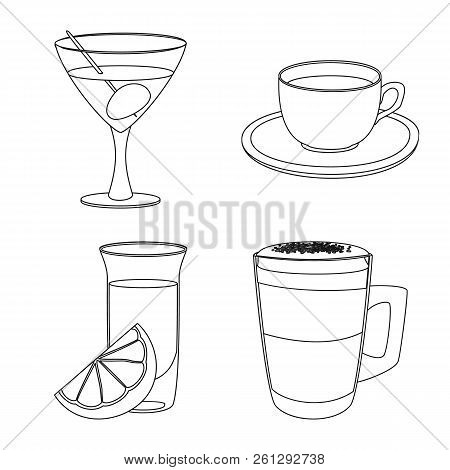 Vector Illustration Of Drink And Bar Sign. Collection Of Drink And Party Stock Vector Illustration.