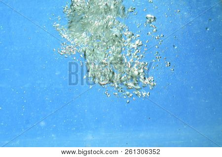 Fresh Water With Underwater Bubbles Texture Background