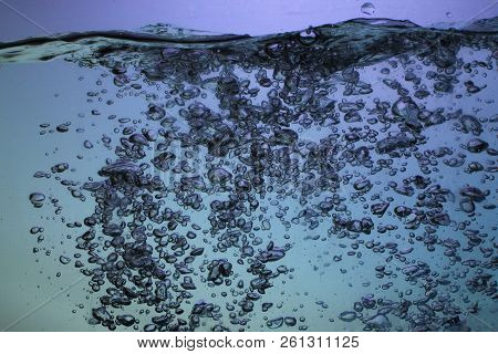 Fresh Water With Underwater Bubbles Texture Background