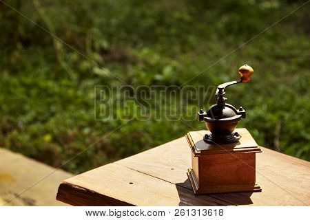 Traditional Coffee On Wooden Table