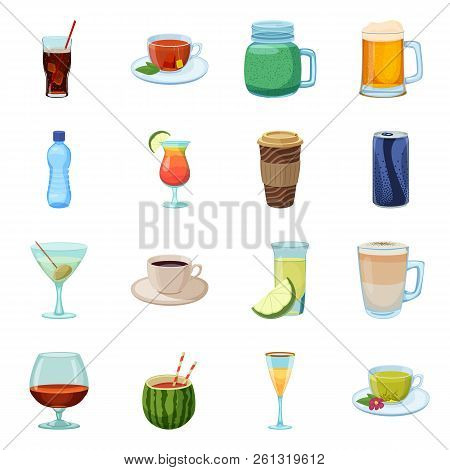 Vector Design Of Drink And Bar Icon. Set Of Drink And Party Stock Vector Illustration.