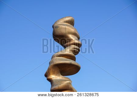 Turin, Italy - July 28: Maratona Tower, The Olympic Cauldron Of Torino 2006 And The Three Bronze Scu