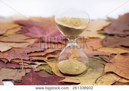 Daylight Saving Time. Wall Clock Going To Winter Time. Autumn Abstraction.