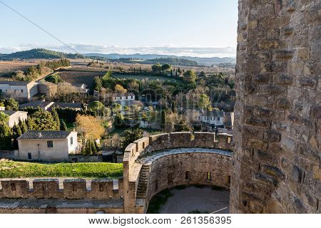 Beauty In Sunset Castell In Carcassonne, Occitania, France.