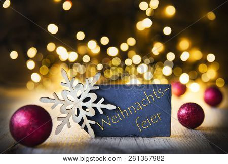 Background, Lights, Text Weihnachtsfeier Means Christmas Party
