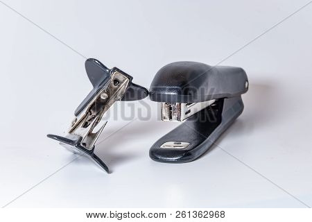Anti-stapler And Stapler On A White Background Close-up