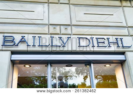 Wiesbaden, Germany - June 03 2018: Baily Diehl Logo On A Facade. Baily Diehl Is A German Retail Fash