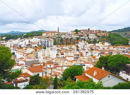 View Of Catalan Village Of Sant Pol De Mar, Maresme Region,province Barcelona, Catalonia, Spain
